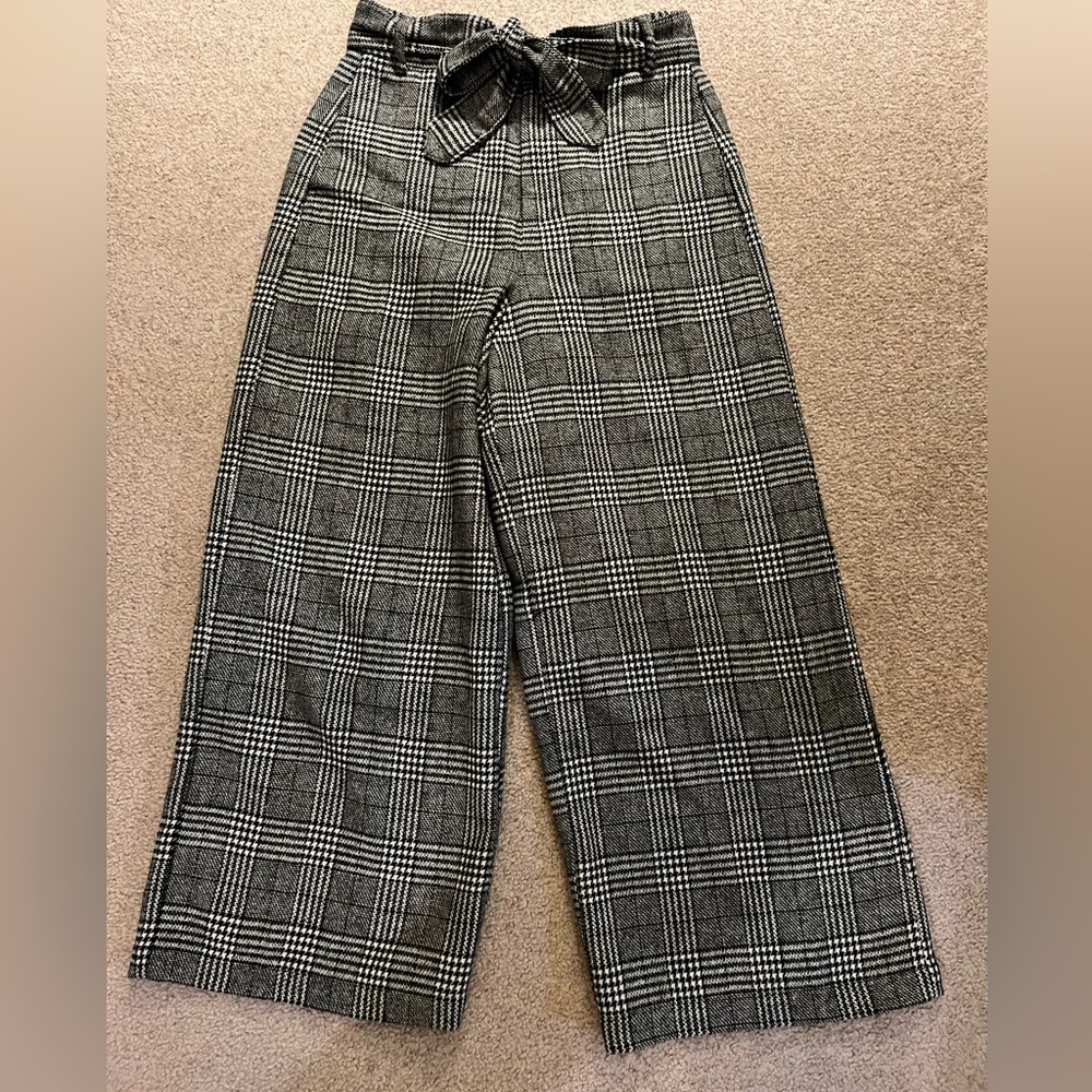Zara plaid wide pants size S